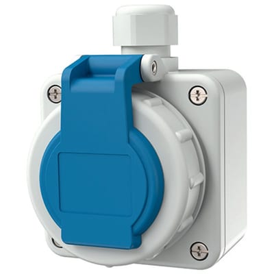 Wall-Mounted SCHUKO Socket 16 A 2P+E 230 V, IP68
