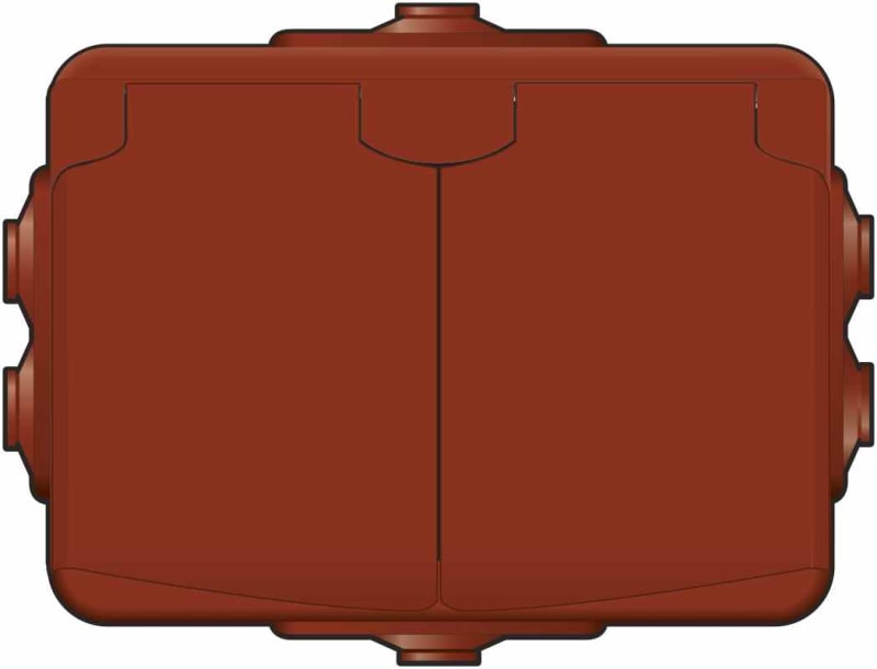 Double socket outlet red (460414)