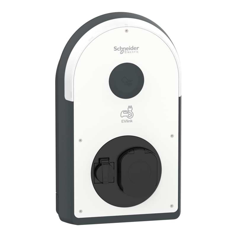 Schneider Electric Charging station, EVlink Pro AC/AC Metal, 22kW, 32A, 3P+N, T2S/TE socket-outlets, RDC-DD 6MA EVB3S22N4E1