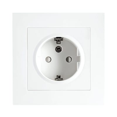 Socket IF, single, with earth, white