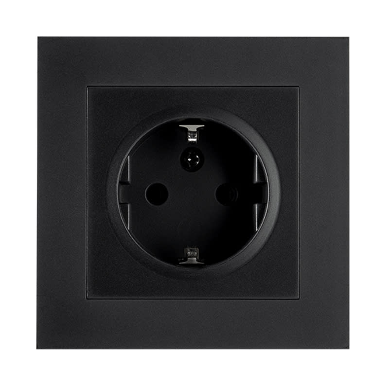 Socket IF, single, with earth, black (77001)