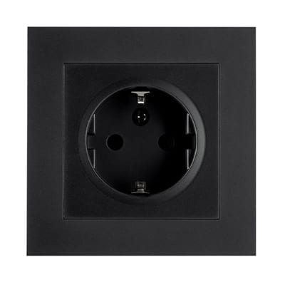 Socket IF, single, with earth, black