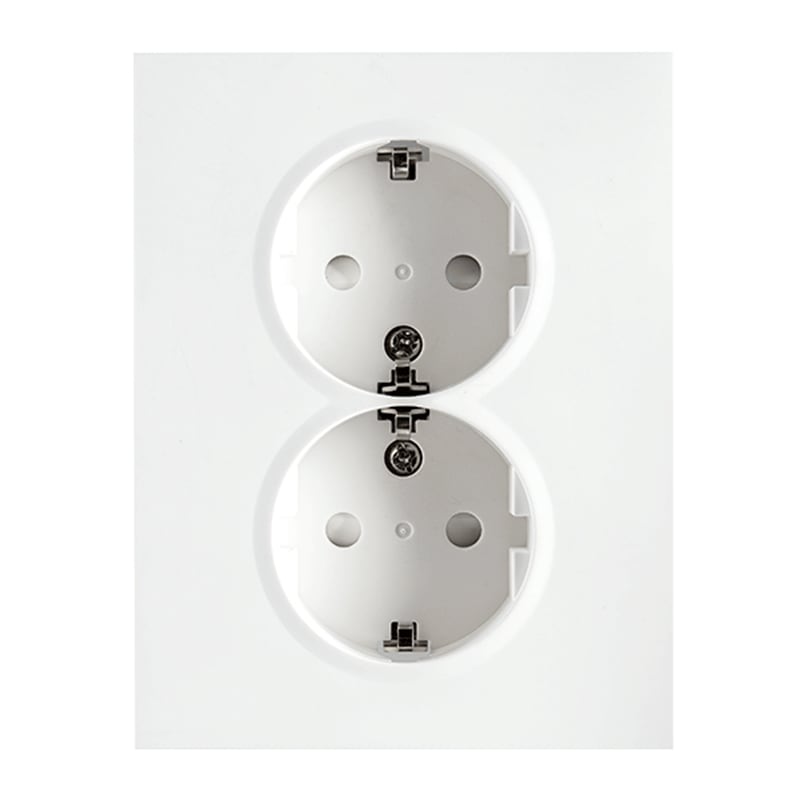 IF Double Socket Outlet with Earth, 1.5 Box, White (77020)