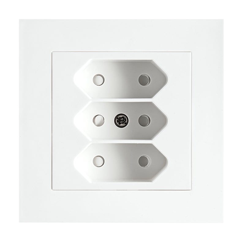 SG Armaturen IF Euro 3-Way Recessed Socket Outlet White (77030)