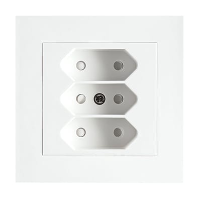 SG Armaturen IF Euro 3-Way Recessed Socket Outlet White
