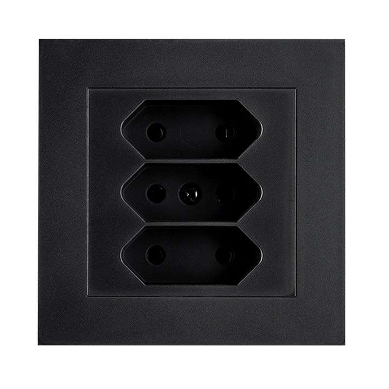 SG Armaturen 77031 IF Euro 3-way Socket Outlet, Black IP21