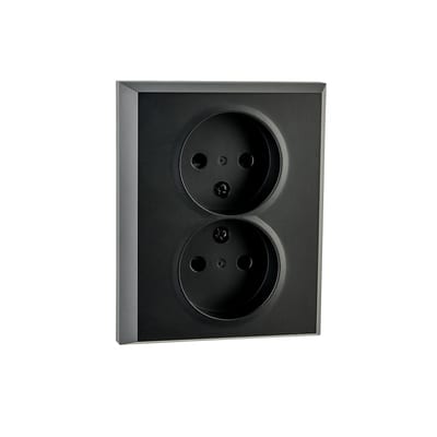 Socket IF Double without EARTH Black