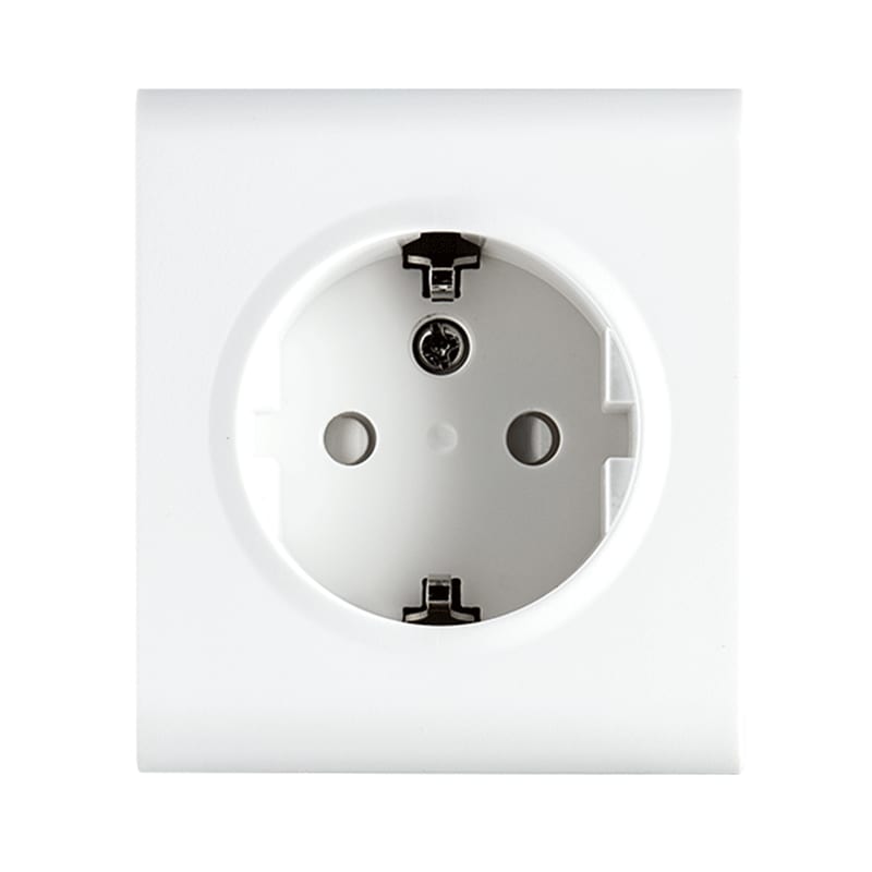 PV Single Socket Outlet with Earth, White (77500)