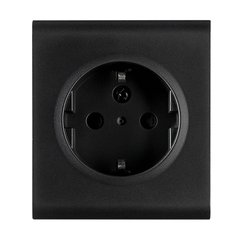 SG Armaturen 77501 PV Single Socket Outlet with Earth, Black IP21