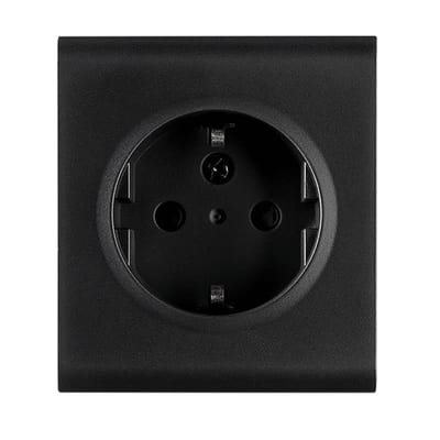 SG Armaturen 77501 PV Single Socket Outlet with Earth, Black IP21