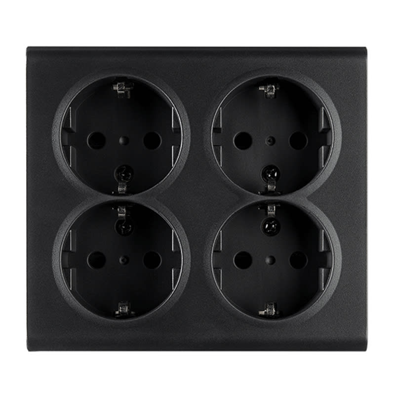 SG Armaturen PV 4-Way Surface-Mounted Socket with Earth Black (77521)