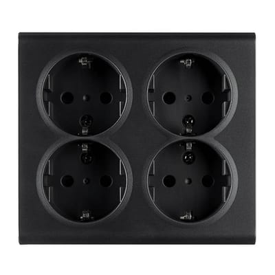 SG Armaturen PV 4-Way Surface-Mounted Socket with Earth Black