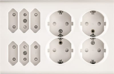 PV 4+6 Euro Socket Outlet with Earth, White
