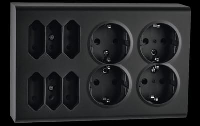 SG Armaturen PV 4+6 Euro Socket with Earth Black