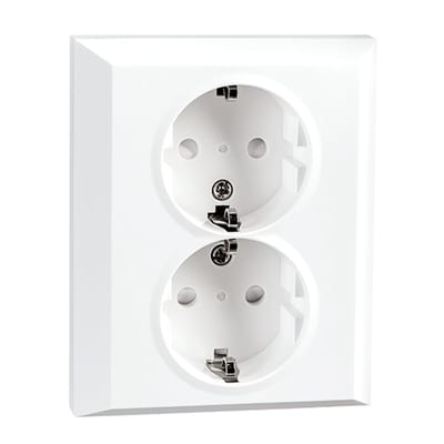 SG Armaturen IF Double Socket with Earth White 80-Pack