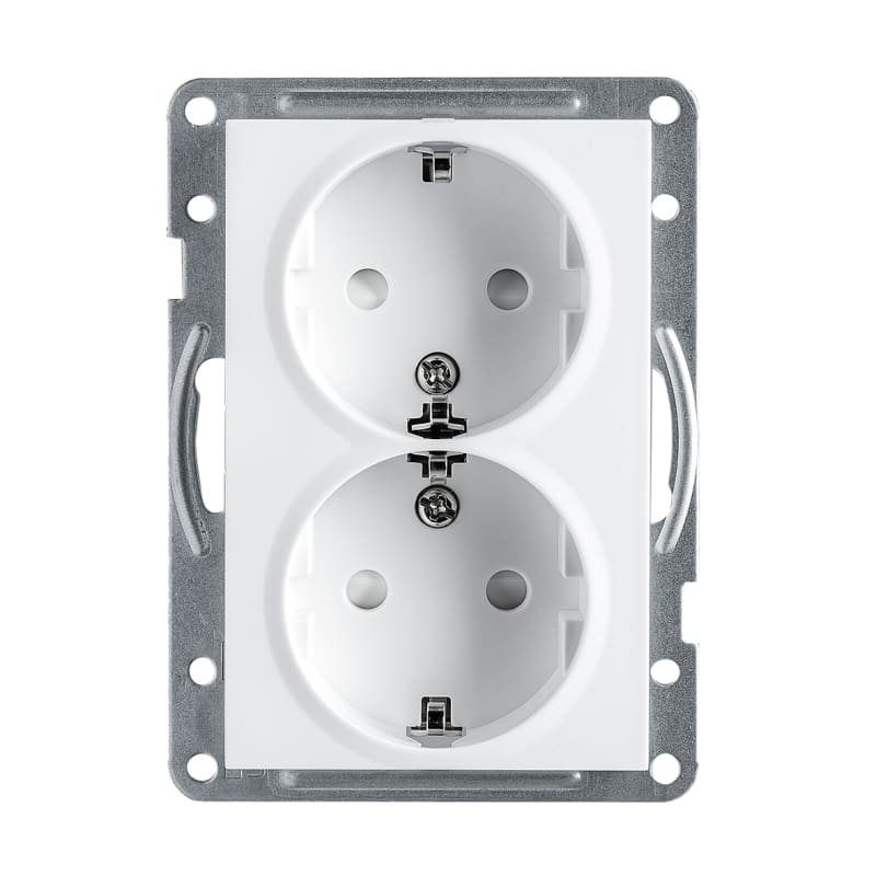 IF Double Socket Outlet with Earth, 1.5 S, White (1501509)