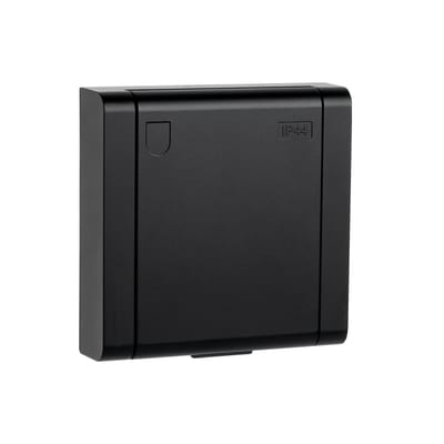 SG Armaturen 77081 IF IP44 Single Socket Outlet with Earth, Black