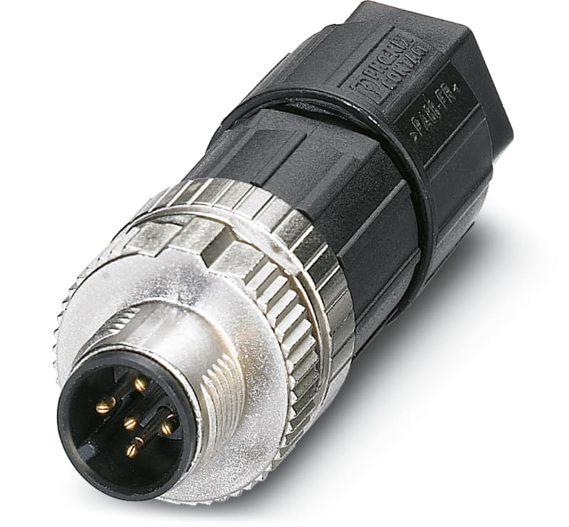 M12 Connector SACC-M12MS-5PL M, 5-Pole, Straight Plug, A-Coded (1424649)