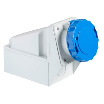 PratiKa Wall-Mounted Socket Outlet, Large, 63 A 2P+E 230 V