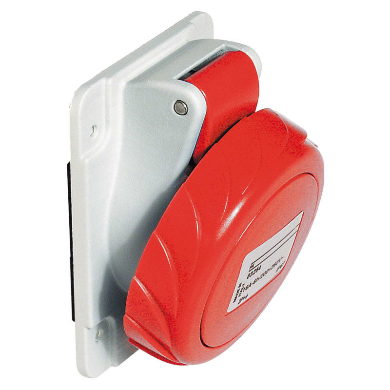 PratiKa Panel Socket Outlet, Angled, 125 A 3P+E (81294)