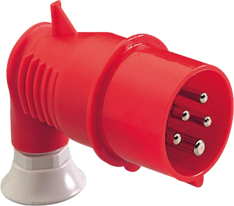 Plug, 90O 16A 4P+J 400VIP44 (81709)
