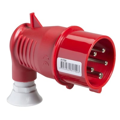 Plug,90O 32A 4P+J 400V IP44