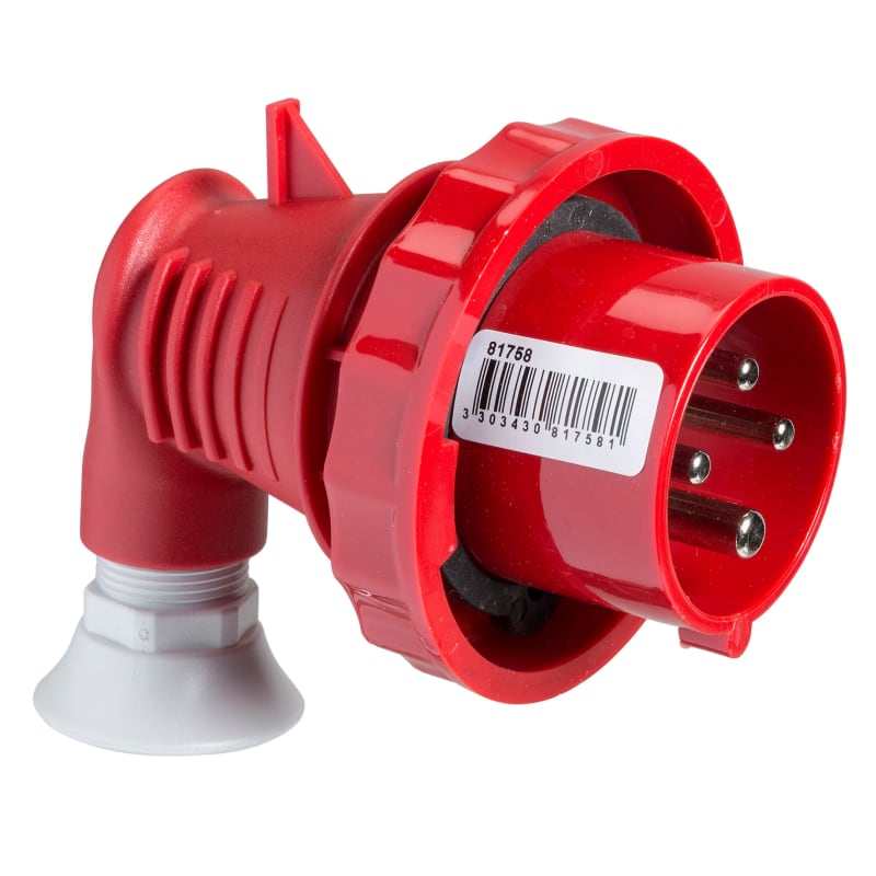 Plug, 90O 16A 3P+J 400VIP67 (81758)