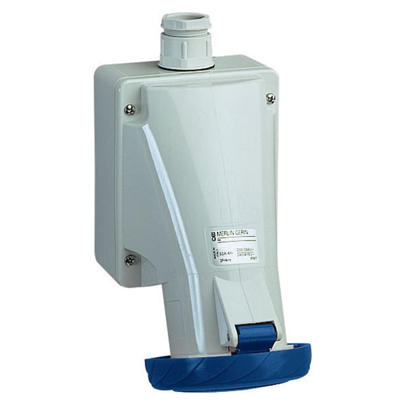 PratiKa Wall-Mounted Socket Outlet, Large, 32 A 2P+E 230 V (83166)