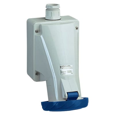 PratiKa Wall-Mounted Socket Outlet, Large, 32 A 2P+E 230 V (83166)