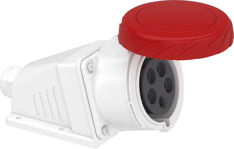 Schneider Electric PratiKa socket - screw - angled - 32A - 3P + N + E - 380...415 V AC - wall PKF32W735
