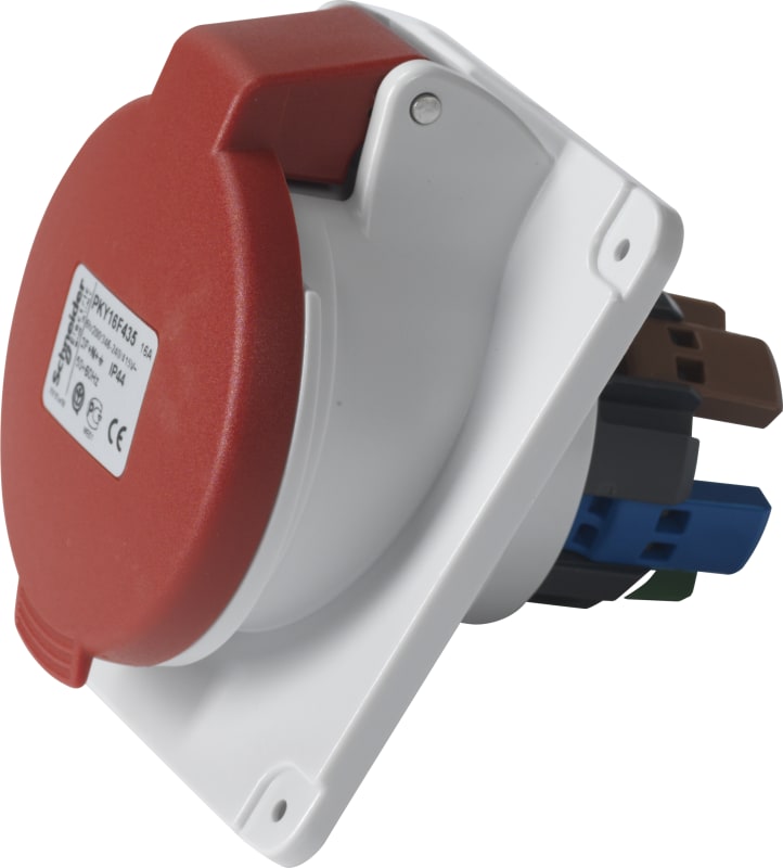 Schneider Electric Socket, Mureva PK, panel-mounted, fast connection, 16A, 3P+N+E, 400V, IP44 PKY16F435