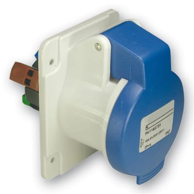 Schneider Electric PratiKa socket - fast - straight - 32A - 2P + E - 200...250 V AC - panel PKY32G423