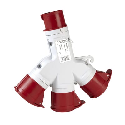 Coupler connector, 3-Way 16A 3P+E IP67 400V