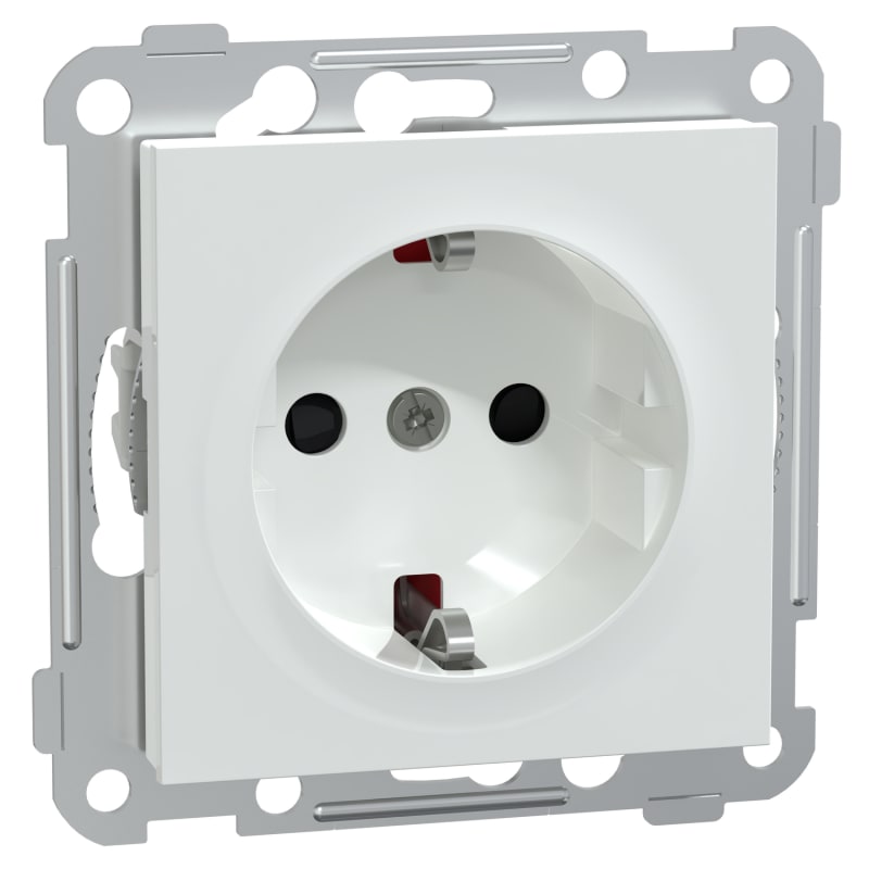 Single socket without earth quick-connect RS POLAR WHITE (EKO30491)
