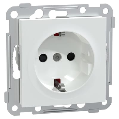 Single socket without earth quick-connect RS POLAR WHITE