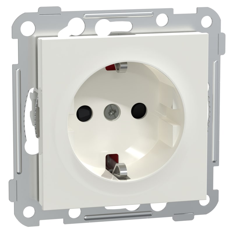 Single Socket Outlet with Earth, Push-in, RS/Plus Polar-White (EKO60028)