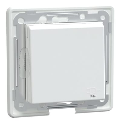 Single socket with cover quick-connect IP44 RS PURE WHITE