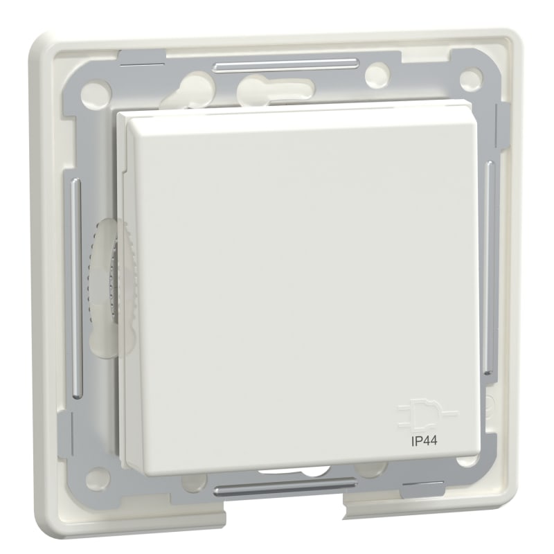 Single socket with cover quick-connect IP44 RS/Plus POLAR WHITE (EKO60031)