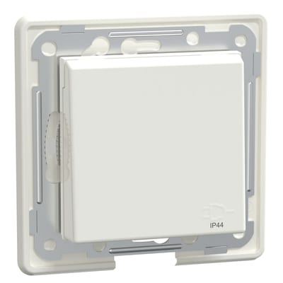 Single socket with cover quick-connect IP44 RS/Plus POLAR WHITE