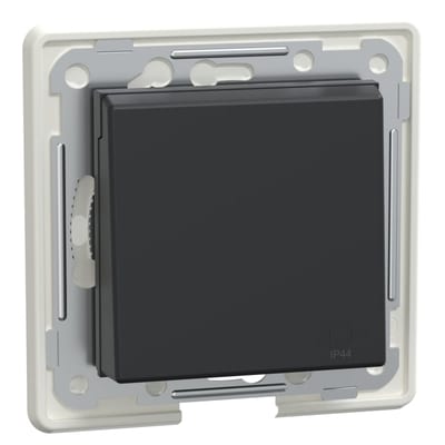 Single socket with cover quick-connect IP44 RS/Plus Black