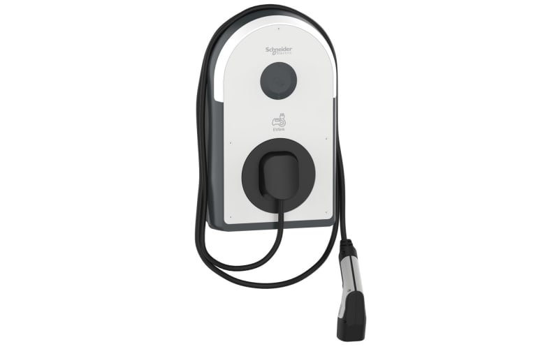 Schneider Electric Charging station, EVlink Pro AC/AC Metal, 22kW, 32A, 3P+N, T2 attached cable, RDC-DD 6MA, RCD Asi 30MA, MNx aux. EVB3S22NCA