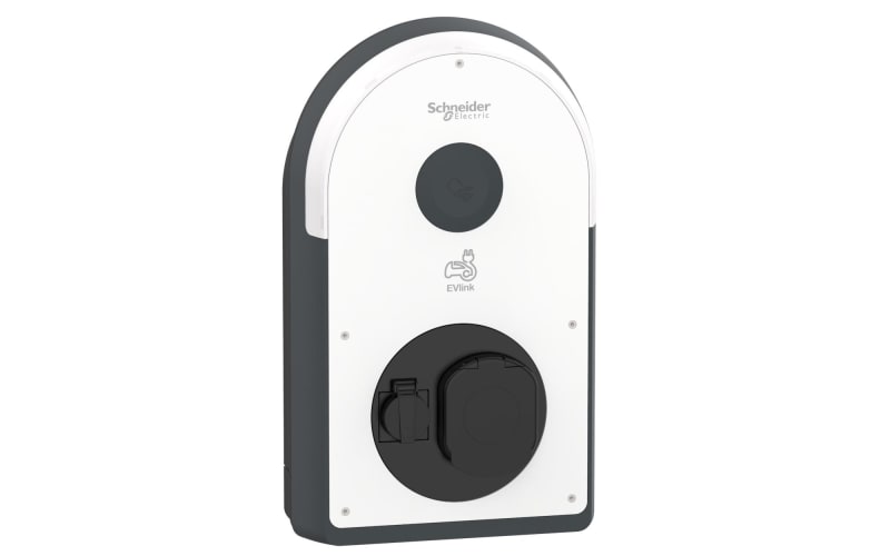 Schneider Electric Charging station, EVlink Pro AC/AC Metal, 22kW, 32A, 3P+N, T2S/TF socket-outlets, RCD B-EV, MNx aux. EVB3S22N4FB