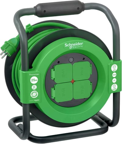Schneider Electric Thorsman - Cable reel 25M HO7RNF 3G1.5 IP44 Schuko IMT33147
