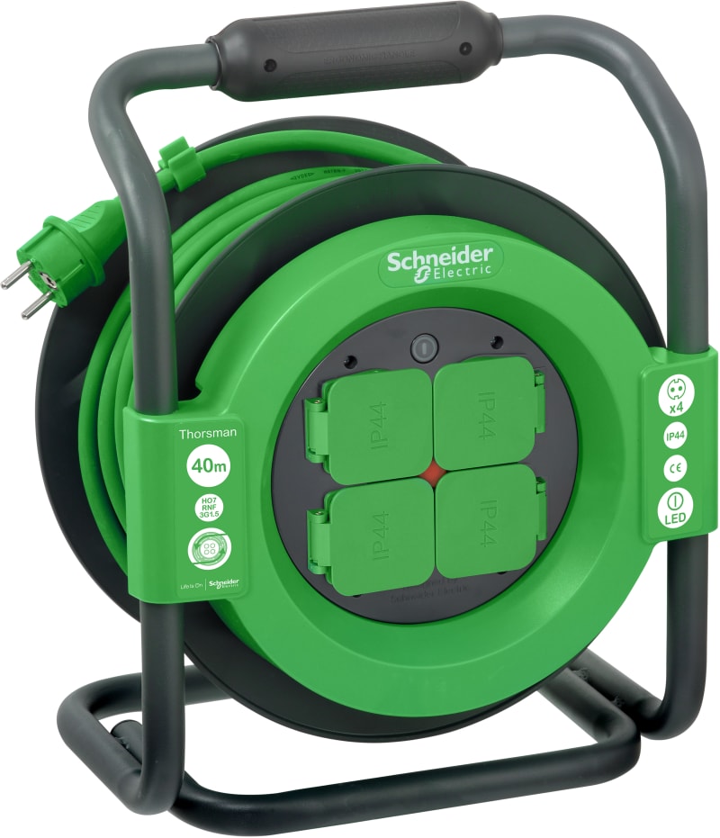 Schneider Electric Thorsman - Cable reel 40M HO7RNF 3G1.5 IP44 Schuko IMT33158