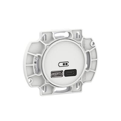 Robust USB A+C outlet 45W White