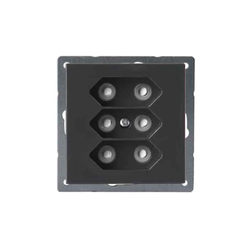 ABB 2TKA00000340 Impressivo Flush Euro Socket Outlet 3-Way Anthracite