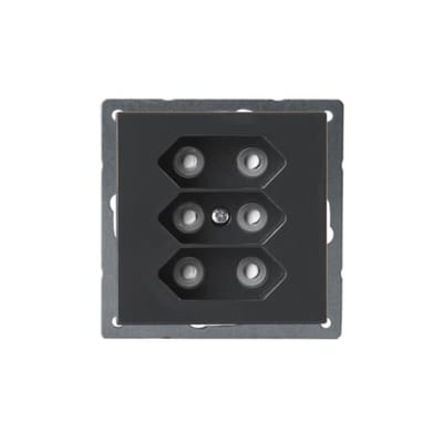 ABB 2TKA00000340 Impressivo Flush Euro Socket Outlet 3-Way Anthracite