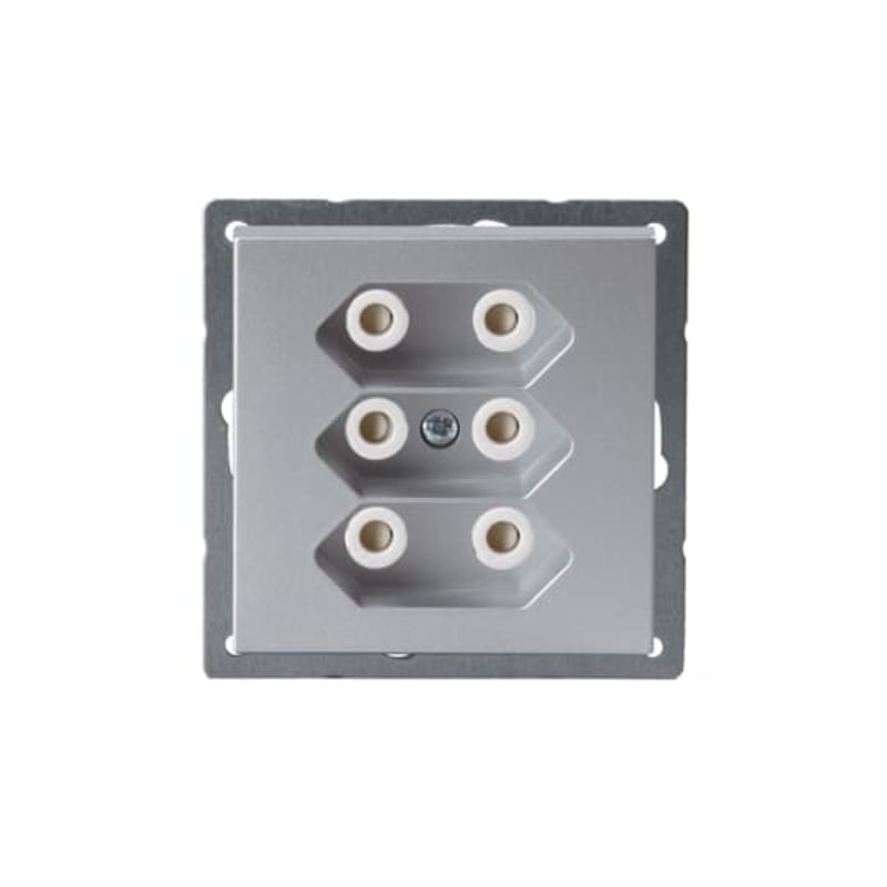ABB 2TKA00000451 Impressivo Recessed Euro Socket Outlet 3-Way Aluminium