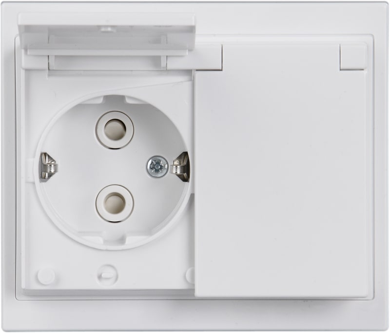 ABB Impressivo Double Socket Outlet IP44, White (302EUJW-84)