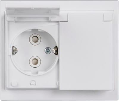 ABB Impressivo Double Socket Outlet IP44, White